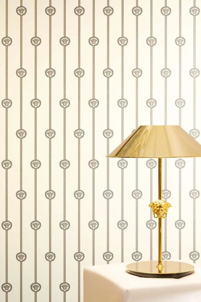 A.S. Création | Vliesová tapeta na stenu Versace 6 79173-5 | 0,53 x 10,05 m | biela, krémová, béžová