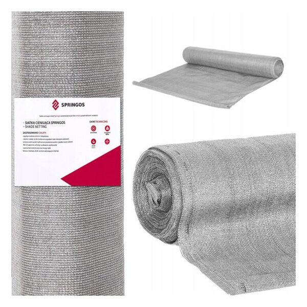 SPRINGOS Tieniaca tkanina 150cm x 50m, 90% zatienenie, šedá SPRINGOS SN0026