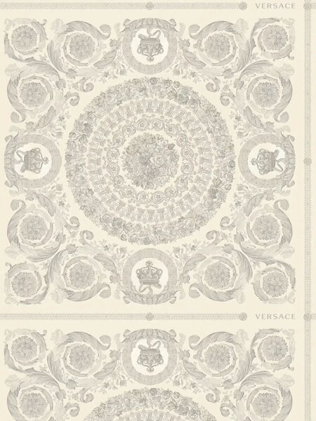 A.S. Création | Vliesová tapeta na stenu Versace 6 79134-2 | 0,53 x 10,05 m | biela, šedá, fialová