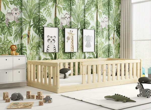 HRUŠKA Posteľ BELLA SIMA 190x90 Montessori z masívu – prírodná borovica