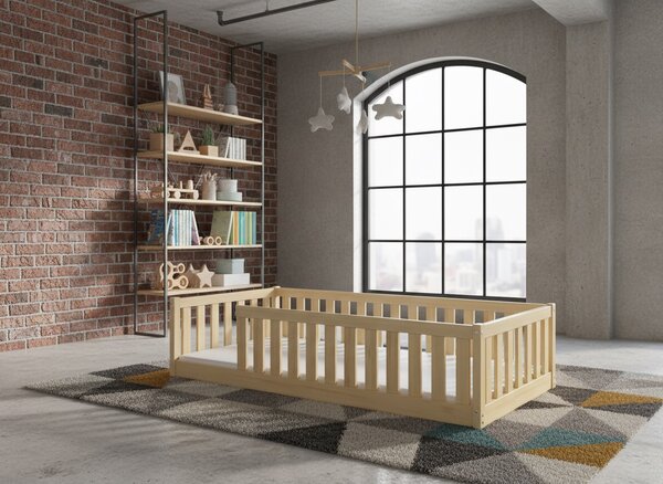 HRUŠKA Posteľ BELLA SIMA 190x90 Montessori z masívu – prírodná borovica