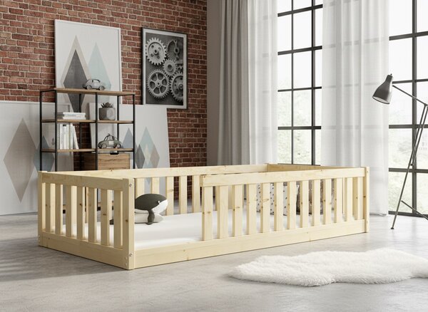 HRUŠKA Posteľ BELLA SIMA 190x90 Montessori z masívu – prírodná borovica