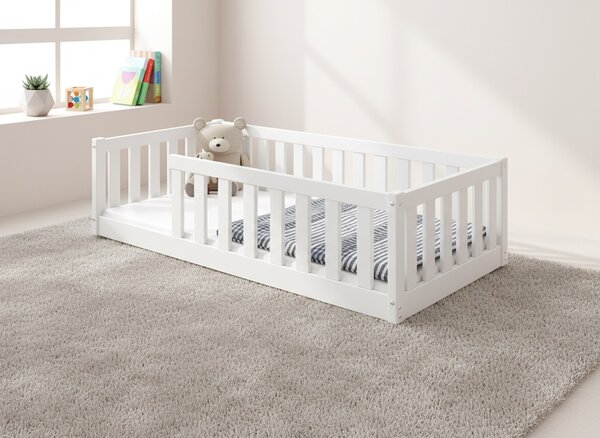 HRUŠKA Detská posteľ BELLA SIMA 160x80 Montessori z masívu – biela