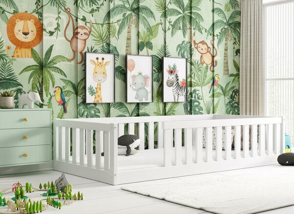 HRUŠKA Posteľ BELLA SIMA 190x90 Montessori z masívu – biela