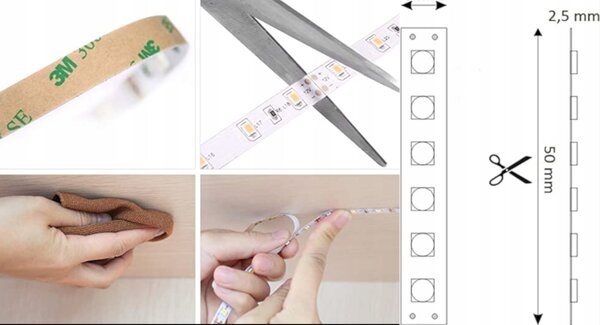 LED pásik 2835 300 IP20 5m - studena biela