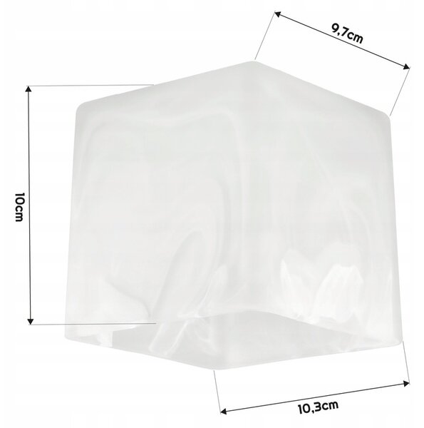 Sklenené tienidlo pre stropnú lampu, stolovú lampu, luster, kocku, mliečne biele