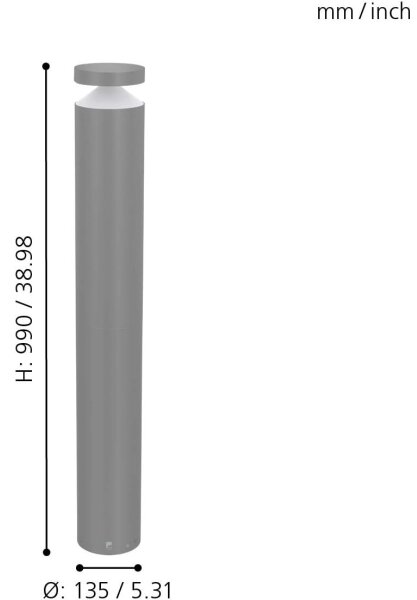 Eglo 97302 - LED vonkajšie svietidlo MELZO LED/11W/230V sivé 990 mm IP65