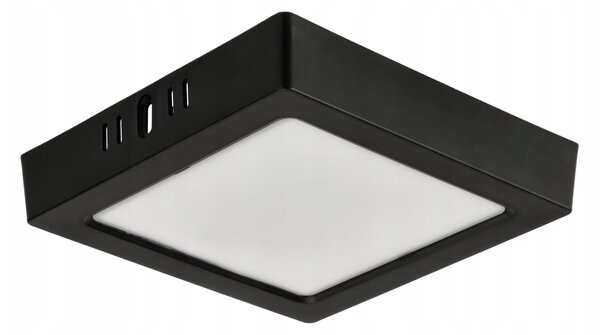 LED prisadený stropný panel – štvorec, 12 W, 1200 lm, čierny