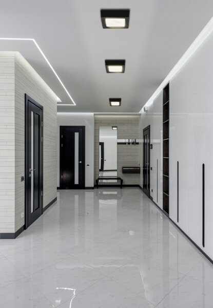 LED prisadený stropný panel – štvorec, 12 W, 1200 lm, čierny