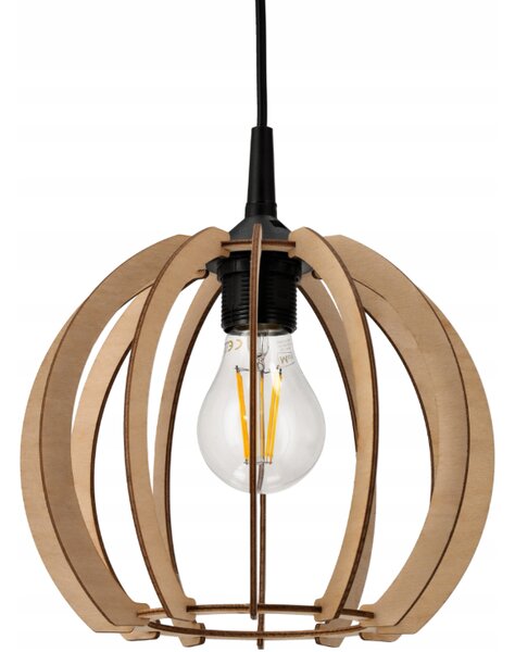 DREVENÁ STROPNÁ ZÁVESNÁ LAMPA 1xE27 LED + KLIP Vysoká kvalita