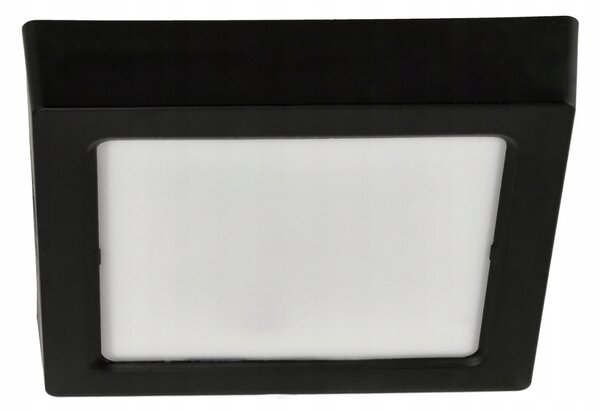 LED prisadený stropný panel – štvorec, 12 W, 1200 lm, čierny