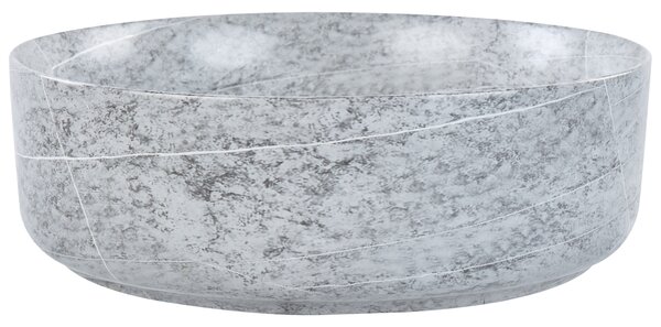 Kúpeľňové umývadlo na dosku sivé keramické okrúhle ⌀ 37 cm granitový vzhľad moderná kúpeľňa