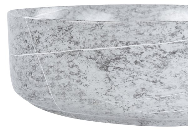 Kúpeľňové umývadlo na dosku sivé keramické okrúhle ⌀ 37 cm granitový vzhľad moderná kúpeľňa