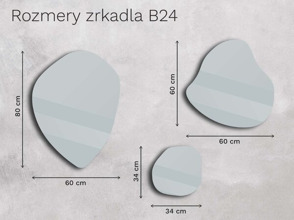 Zrkadlá v sade B24 34×34, 60×60, 60×80