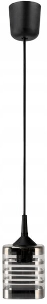 Závesné stropné svietidlo / luster LED E27, nastaviteľné 0–100 cm, sklenené tienidlo