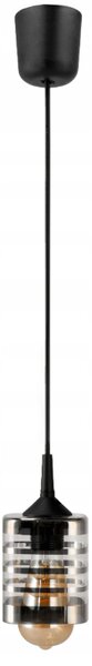 Závesné stropné svietidlo / luster LED E27, nastaviteľné 0–100 cm, sklenené tienidlo