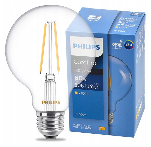 LED žiarovka E27 G93 7W WW 806lm CorePro 2700K