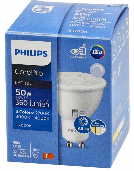LED žiarovka GU10 4,8W 360lm CorePro CCT