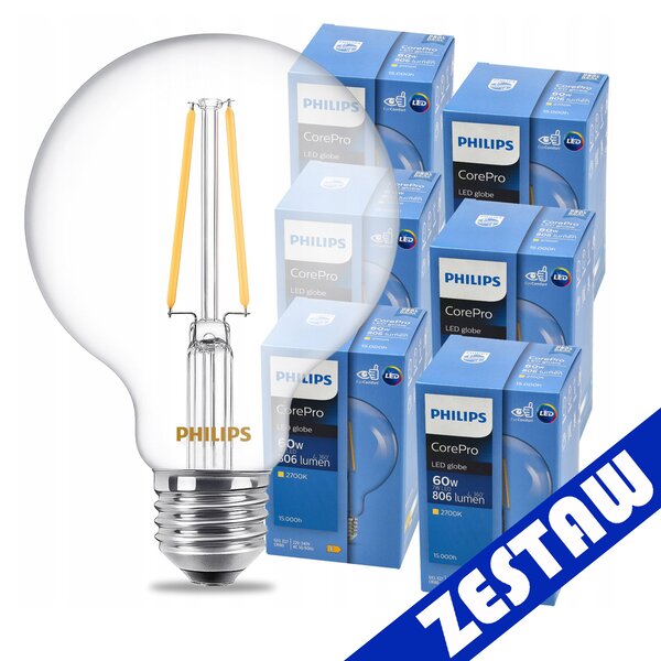 SADA 6 LED žiaroviek E27 G93 7W WW 806lm CorePro 2700K