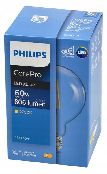 SADA 6 LED žiaroviek E27 G93 7W WW 806lm CorePro 2700K