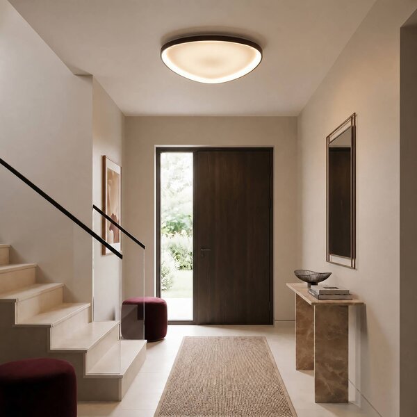 Lucande Stropné LED svetlo Asken, 61 cm, hnedé, stmievateľné, Hnedá / hrdzavá, Chodba, Hliník, Moderný, Závesné svietidlo