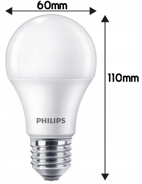 SADA 10 KS LED žiaroviek PHILIPS E27 4,9W 470 lm - tepla biela