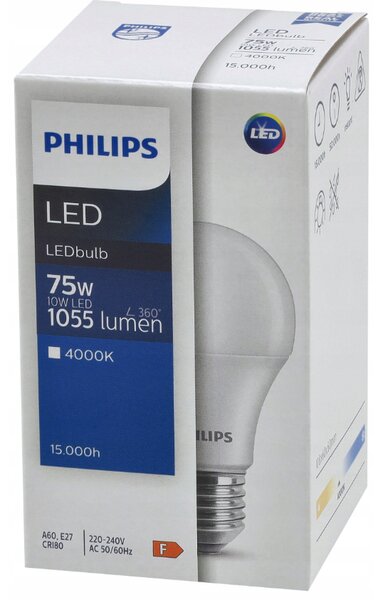 LED žiarovka E27 PHILIPS 10W 1055lm Neutrálna farba 4000K LED žiarovka A60