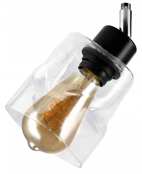 Sklenené tienidlo pre stropnú stolovú lampu, valcované štvorcové, priehľadné