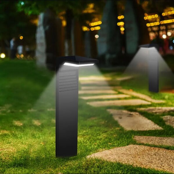 Solárna LED záhradná lampa na záhradný stĺpik so senzorom súmraku