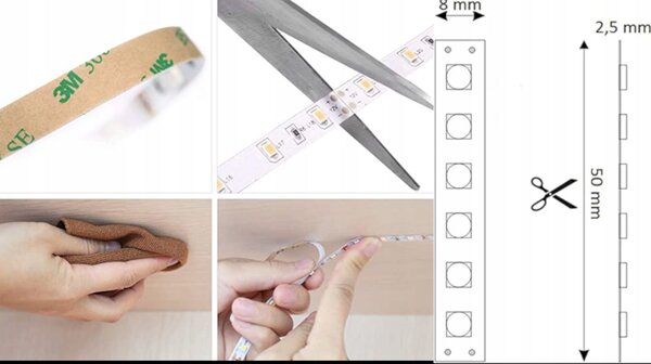 LED pásik 9,6 W/m studená farba 6500 K 600 lm/m 12 V DC IP20 1 m