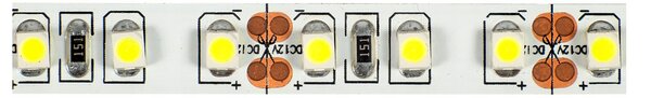 LED pásik 9,6 W/m studená farba 6500 K 600 lm/m 12 V DC IP20 1 m