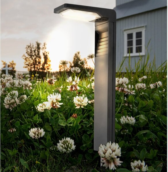 Solárna LED záhradná lampa na záhradný stĺpik so senzorom súmraku