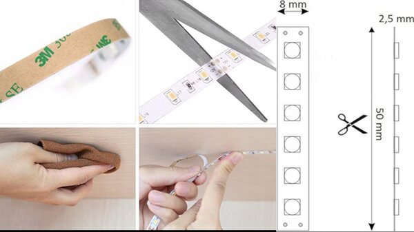 LED pásik 12V - 9,6W/m - IP20 - 1M - neutrálna farba