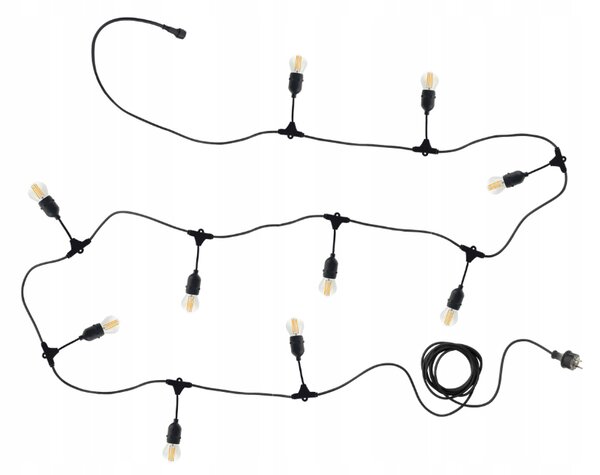 ZÁHRADNÁ SVETELNÁ REŤAZ 10m 10xE27 Sada s LED žiarovkami IP44