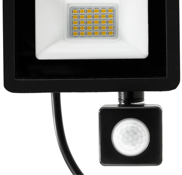 LED reflektor 30W 2700lm so senzorom pohybu, súmrakový reflektor IP65