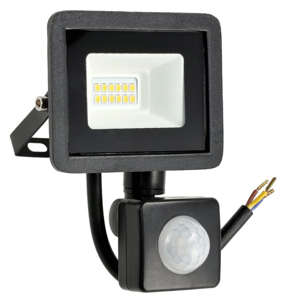 LED reflektor 10W 900lm so senzorom pohybu, súmrakový reflektor IP65