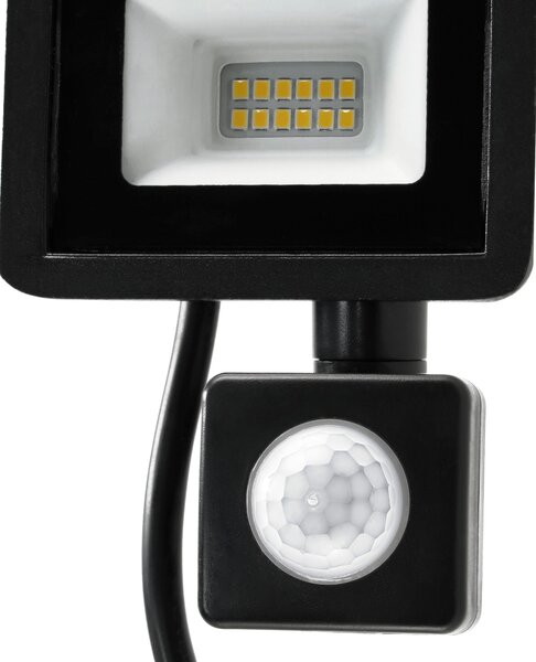 LED reflektor 10W 900lm so senzorom pohybu, súmrakový reflektor IP65
