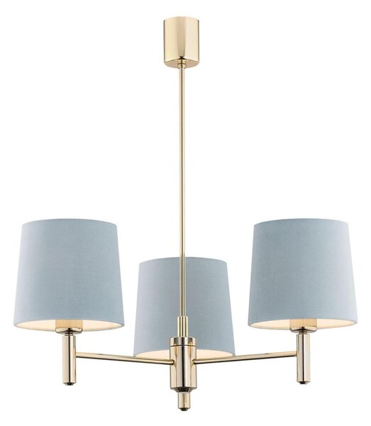 Brilagi - Luster na tyči MONTE 3xE27/60W/230V modrá/zlatá