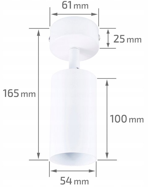 LED halogénová nástenná lampa 1xGU10 biela bodová