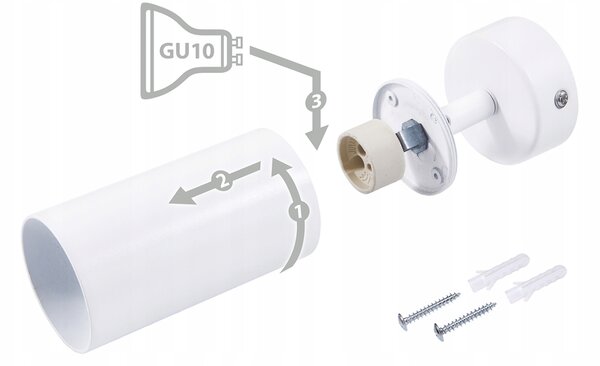 LED halogénová nástenná lampa 1xGU10 biela bodová