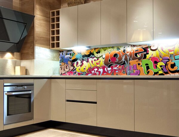 DIMEX | Fototapeta do kuchyne Graffiti KI-180-020 | 180 x 60 cm | viacfarebná