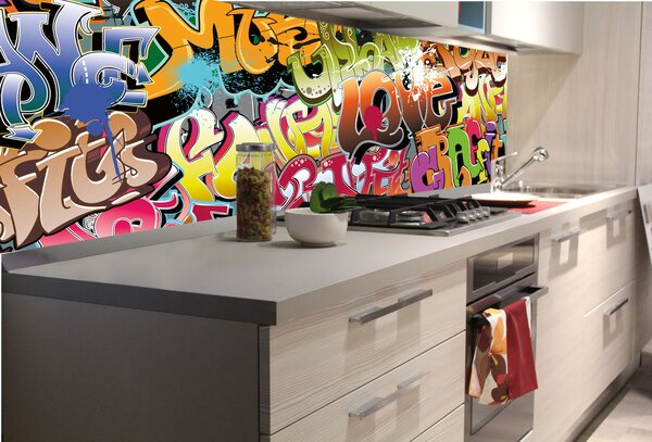 DIMEX | Fototapeta do kuchyne Graffiti KI-180-020 | 180 x 60 cm | viacfarebná