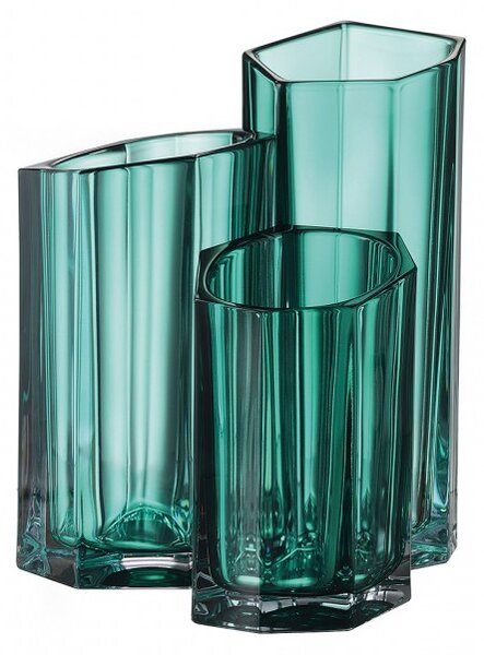 KRIŠTÁĽOVÁ VÁZA BOHEMIA BAZALT GREEN FULL 200MM