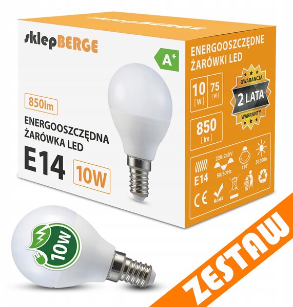 SADA 10x LED žiarovka E14 8W 700lm G45 - neutrálna biela