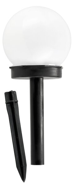 SADA 4 solárnych záhradných lámp, LED, BIELA, 10 cm, vodotesná, IP44