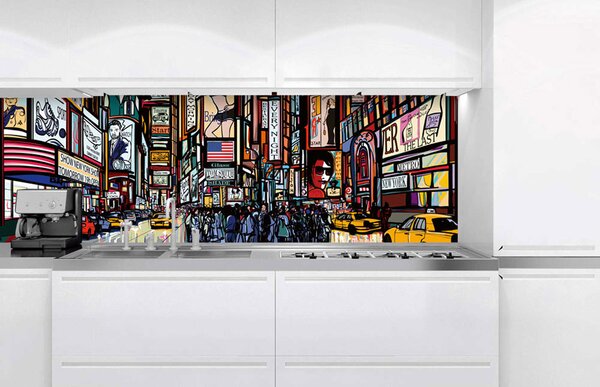 DIMEX | Fototapeta do kuchyne Námestie Times Square KI-180-040 | 180 x 60 cm | viacfarebná
