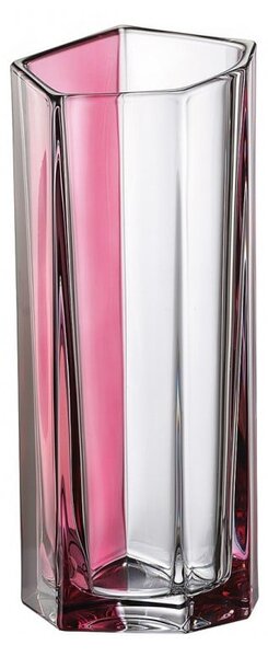 KRIŠTÁĽOVÁ VÁZA BOHEMIA BAZALT PINK LINE 300MM