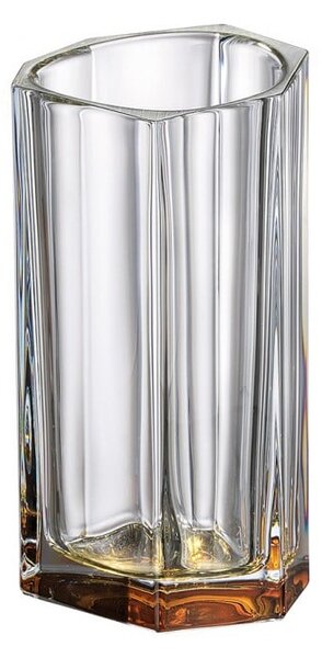 KRIŠTÁĽOVÁ VÁZA BOHEMIA BAZALT AMBER BOTTOM 250MM