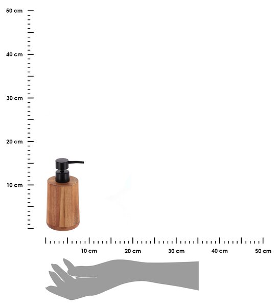 Dávkovač mydla Acacia, hnedá/s čiernymi prvkami, 200 ml