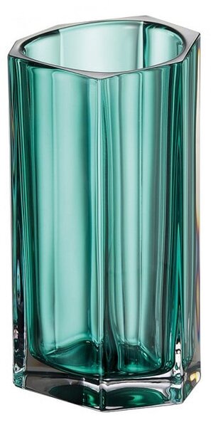 KRIŠTÁĽOVÁ VÁZA BOHEMIA BAZALT GREEN FULL 250MM